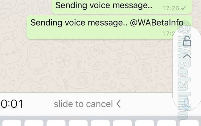 Ícone de cadeado do WhatsApp é exibido logo após o usuário apertar o botão de gravação