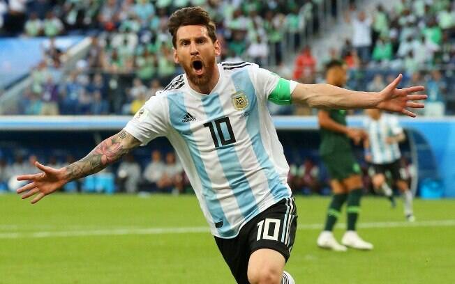 Messi marcou pela Argentina contra a Nigéria Messi marcou pela Argentina contra a Nigéria