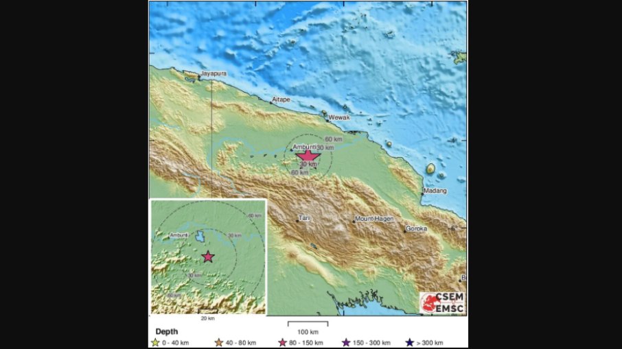 Terremoto em ilha em Papua-Nova Guiné