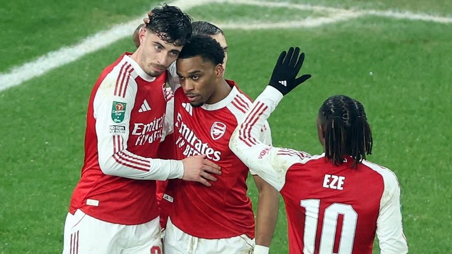 Havertz comemora gol com companheiros