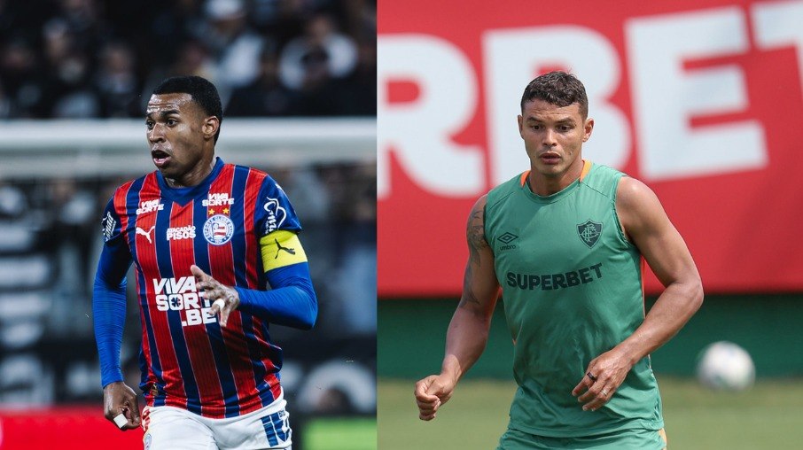 Jean Lucas, do Bahia, e Thiago Santos, que provavelmente retorna ao Flu nesta quinta-feira