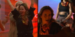 Ana Paula vai à festa ao som de "Erva Venenosa" e provoca Cowboy