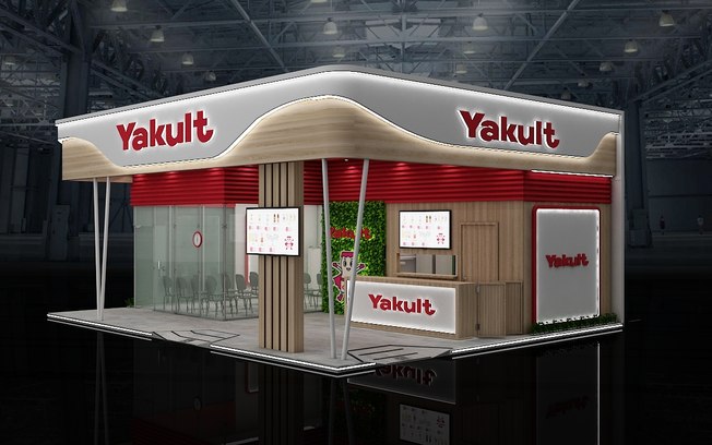 Modelo do estande da Yakult no Festival do Japão Modelo do estande da Yakult no Festival do Japão