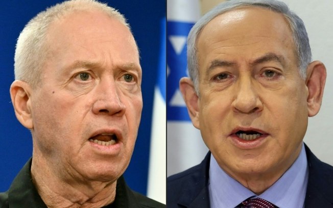 O procurador do TPI pediu a prisão do primeiro-ministro israelense Benjamin Netanyahu (D) e do ministro da Defesa Yoav Gallant (E) por acusações relacionadas com a guerra em Gaza