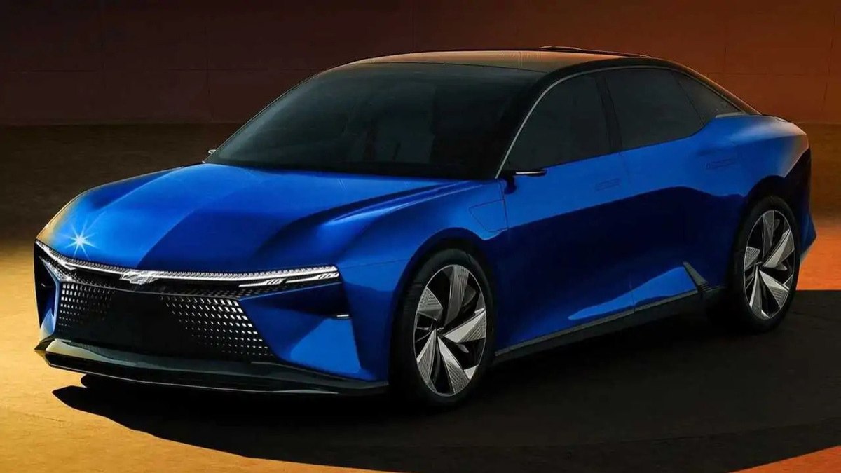 Chevrolet FNR-XE Concept foi revelado como estudo de um sedã elétrico, sem relação confirmada com o novo projeto da SGMW