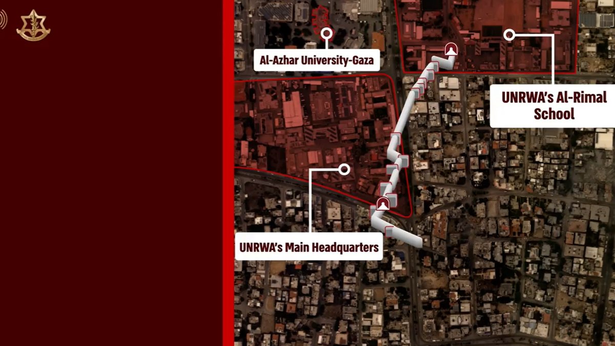 Túnel ligava escola da UNRWA ao prédio principal e ficava próximo a uma univerisade