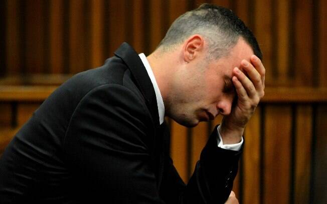 Oscar Pistorius durante seu julgamento na África do Sul