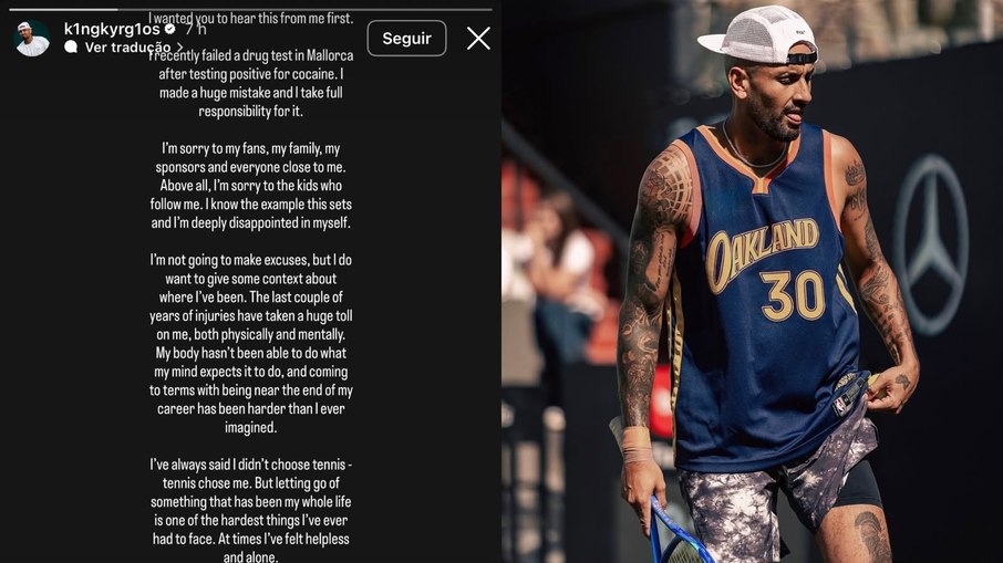 Nick Kyrgios se pronunciou em suas redes sociais