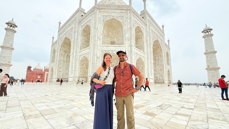 Maria Tereza e Pedro Hauck no Taj Mahal Maria Tereza e Pedro Hauck no Taj Mahal