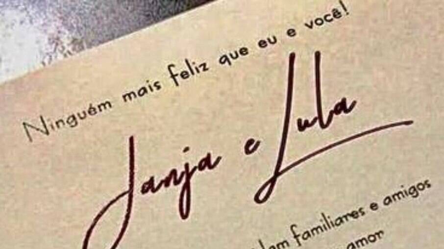 Convite de casamento de Lula e Janja