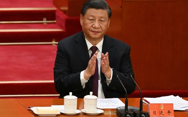 O presidente da China, Xi Jinping, durante o Congresso do Partido Comunista em outubro de 2022