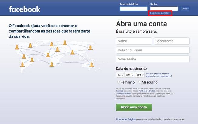 Como recuperar uma conta do Facebook