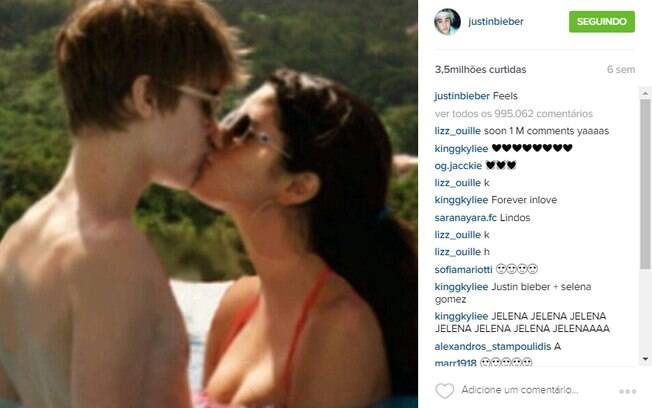 Foto de Justin Bieber com Selena Gomez era a mais curtida, até que a cantora ultrapassou os números este ano