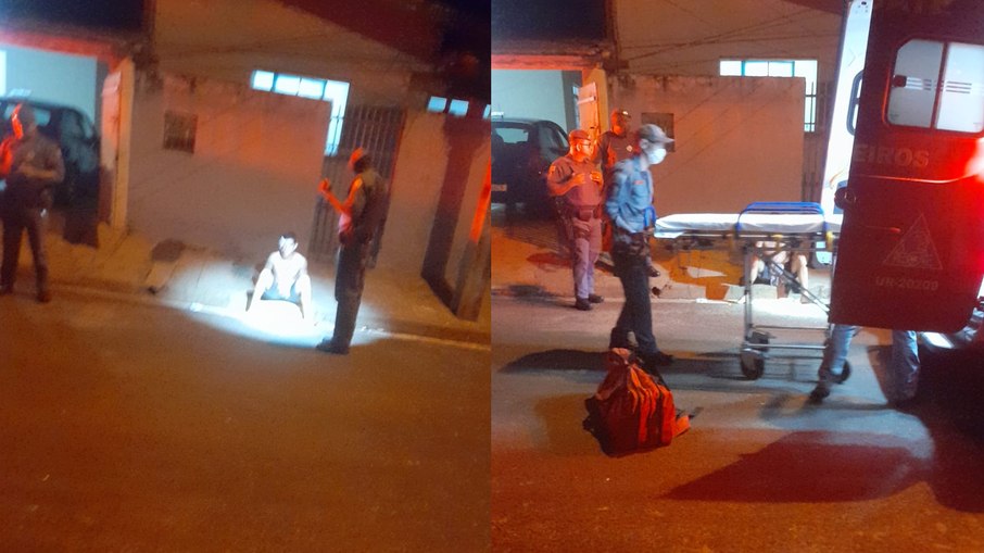 Homem foi atendido e levado para o hospital Homem foi atendido e levado para o hospital
