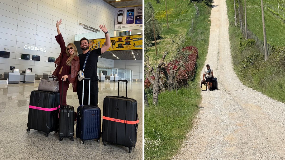  Allana Padilha, ao lado do marido, Felipe, passando pelo perrengue de dois quilômetros