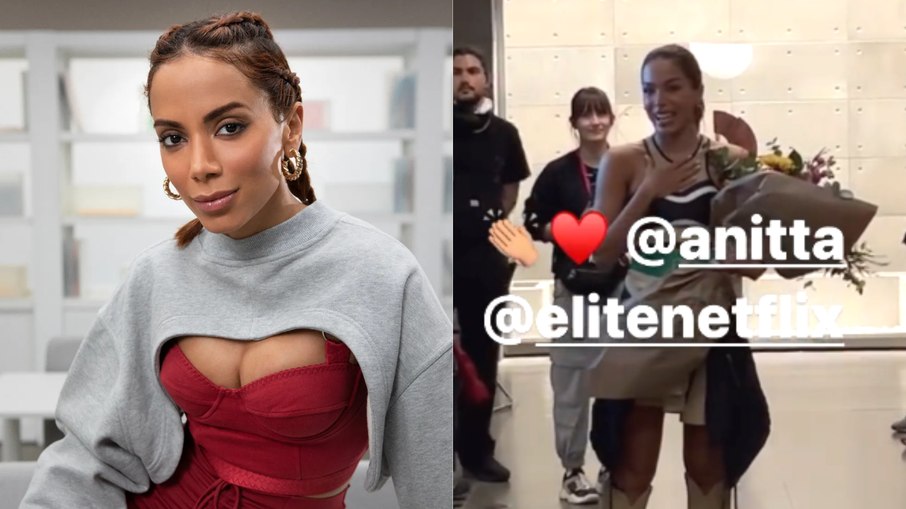 Anitta é surpreendida nos bastidores de Elite