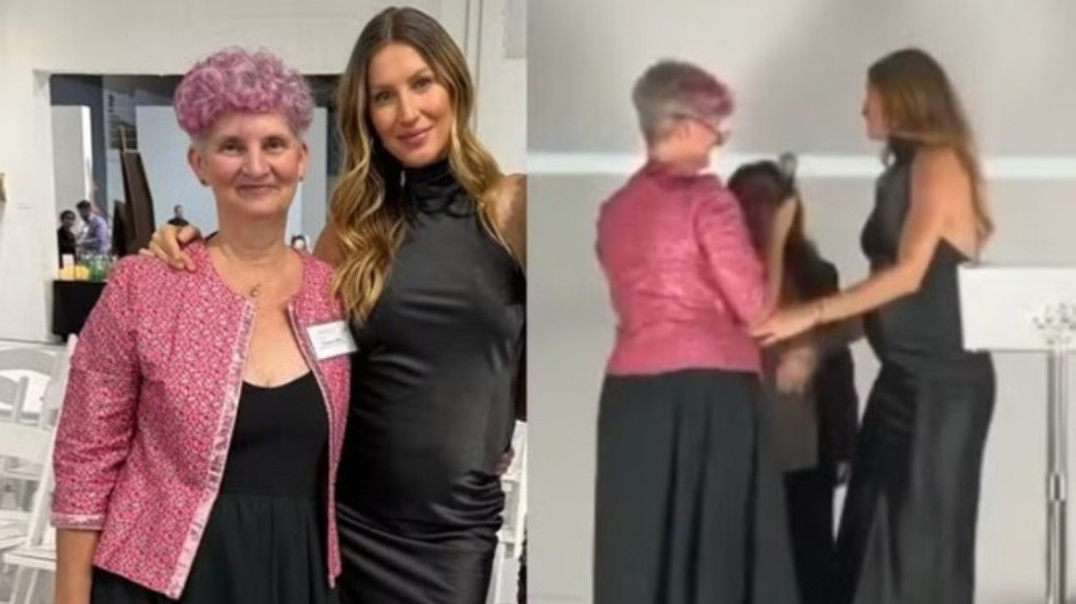 Gisele Bündchen exibe barriga de grávida 