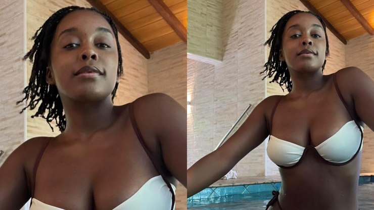 "FofoKellen" de 'Três Graças' posa de biquíni em spa no Rio