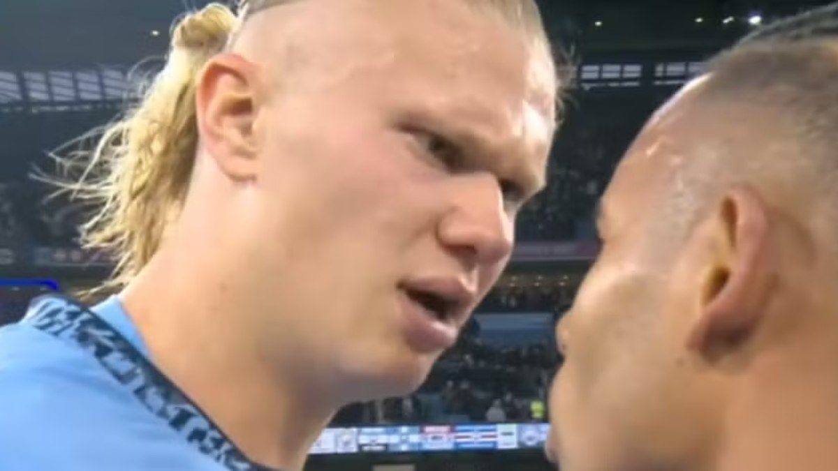 Erling Haaland discutiu com Gabriel Jesus após empate entre City e Arsenal