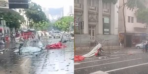 Chuva forte destrói barracas de feira em Belo Horizonte