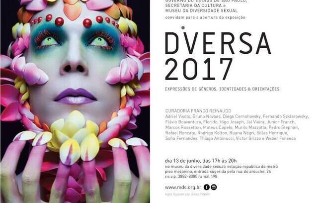 Convite Mostra Diversa 2017 - 17 novos artistas celebrando a diversidade sexual