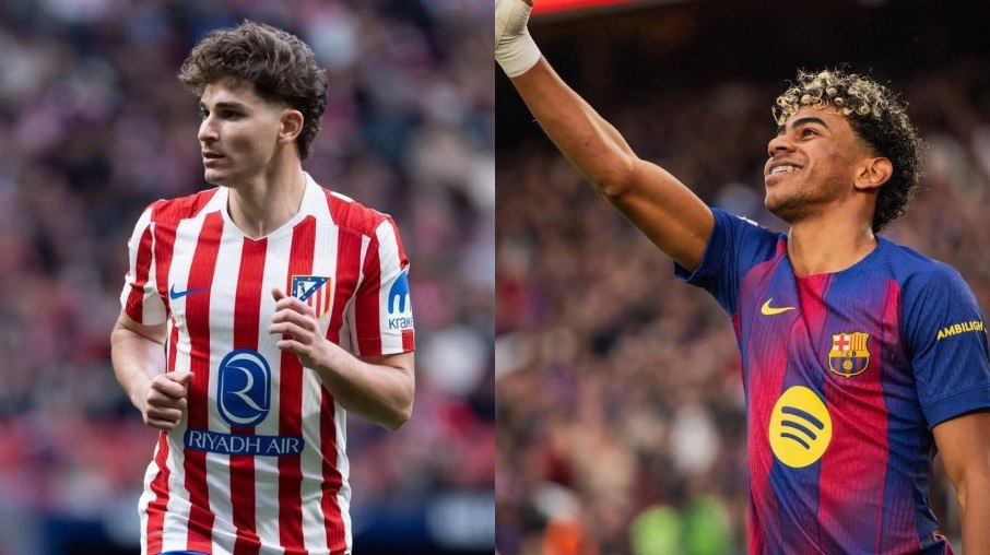 Julián Alvarez e Yamal são destaques de Atlético de Madrid e Barcelona