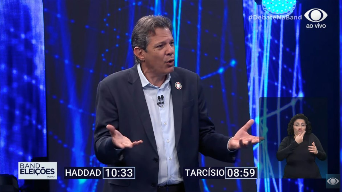 Fernando Haddad no debate da Band