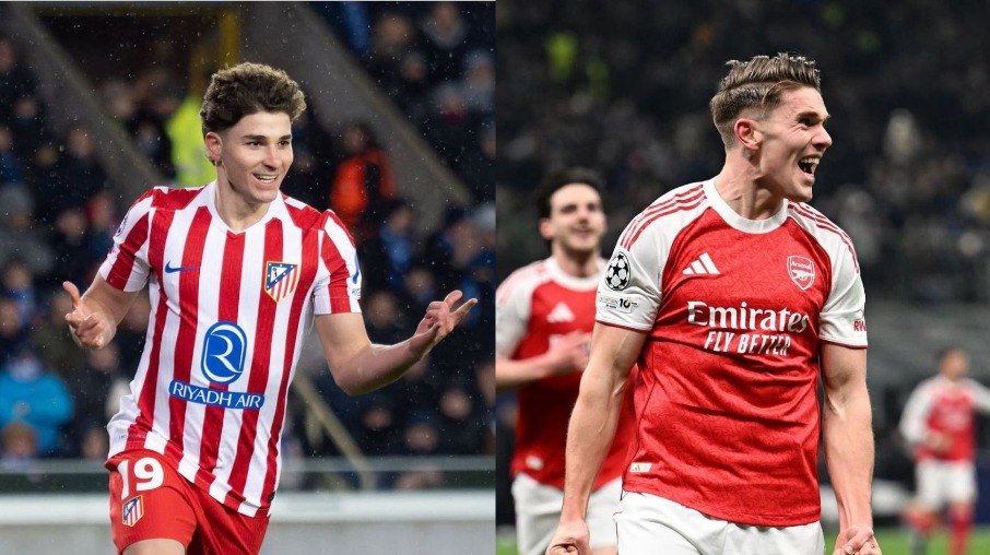 Julián Alvarez e Gyokeres fazem embate de centroavantes em Atlético de Madrid x Arsenal