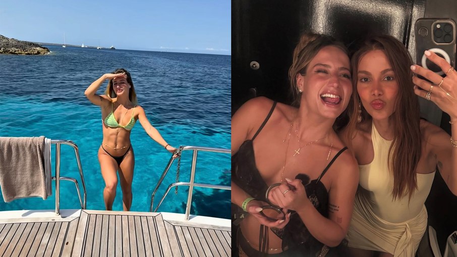Anitta e Bruna Griphao curtem as férias em Ibiza, na Espanha