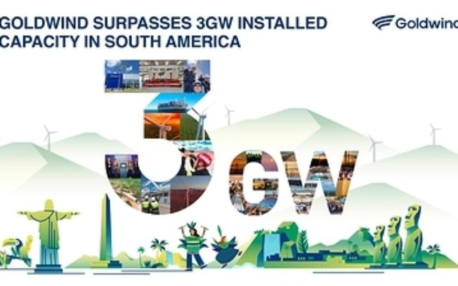 Goldwind ultrapassa 3 GW de capacidade instalada na América do Sul