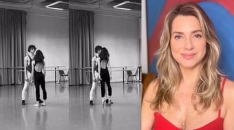 Letícia Spiller dança no Dia dos Namorados e dá beijo em bailarino