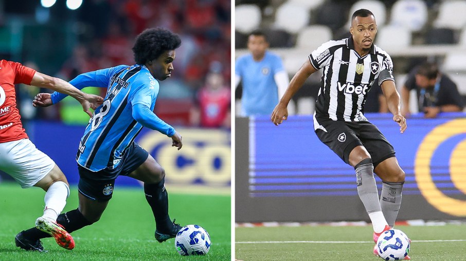 Willian, do Grêmio, e Marlon Freitas, do Botafogo Willian, do Grêmio, e Marlon Freitas, do Botafogo