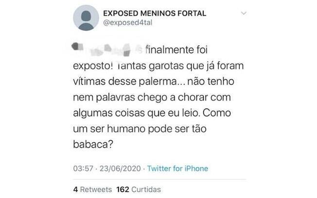 A conta @/Exposed4tal começou uma série de denúncias contra um grupo de whatsapp no Ceará