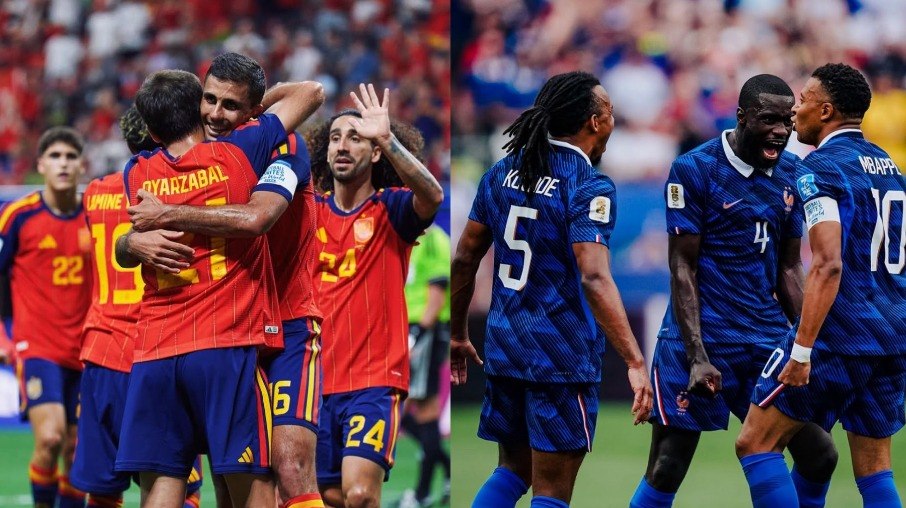 Espanha e França estão no mesmo lado do chaveamento do mata-mata da Copa do Mundo