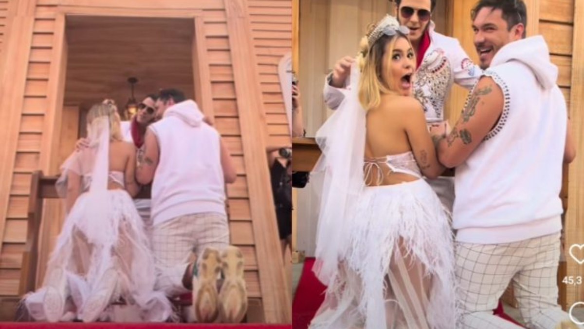 Casal fez casamento simbólico Casal fez casamento simbólico