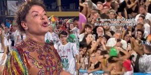 David Brazil perde os cabelos na Sapucaí