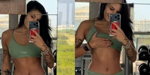 Ana Castela exibe abdômen definido em treino funcional intenso