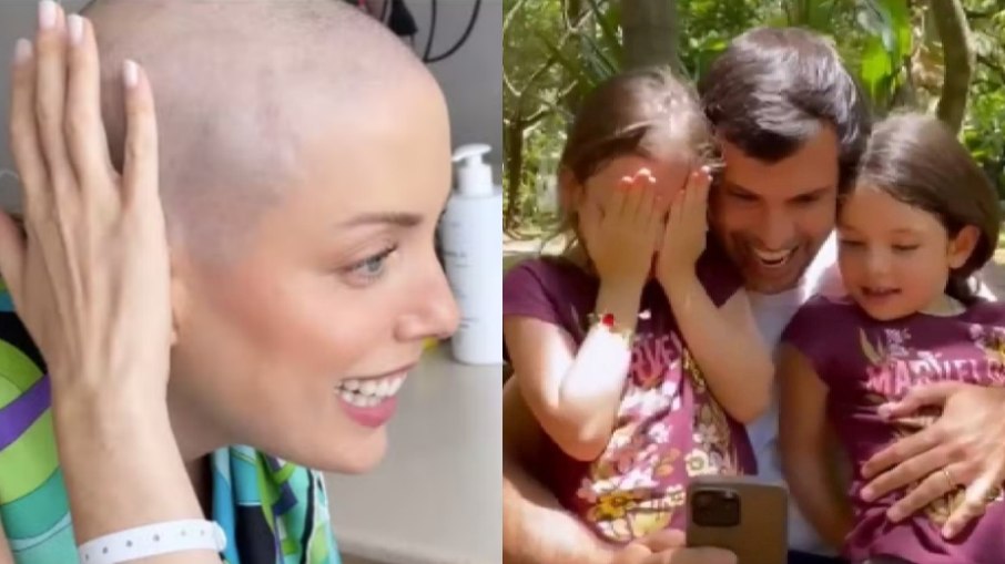 Fabiana Justus mostra reação das filhas ao verem seu cabelo raspado