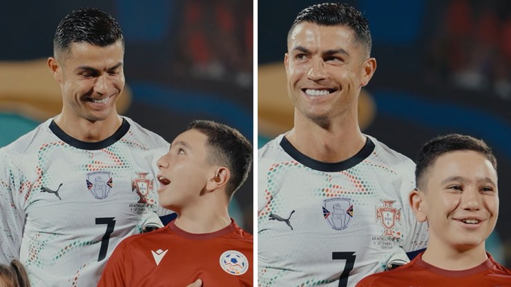 Torcedor encanta Cristiano Ronaldo, que faz homenagem; VÍDEO