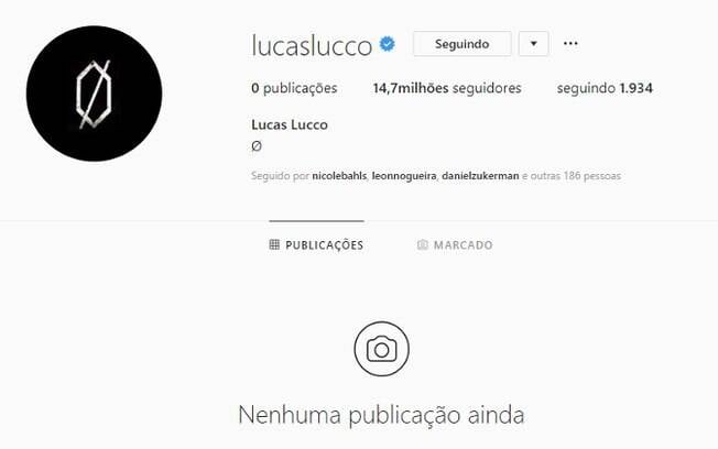 Lucas Lucco excluiu conteúdo do Instagram
