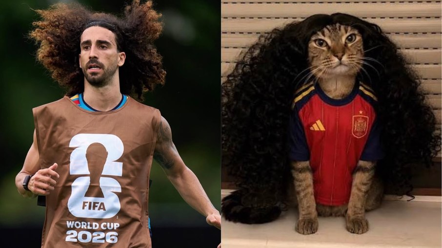 O cabelo de Cucurella roubou a cena durante a Copa