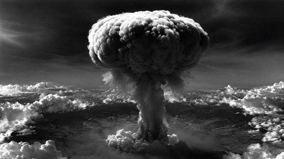Representação da explosão da bomba atômica de Hiroshima Representação da explosão da bomba atômica de Hiroshima
