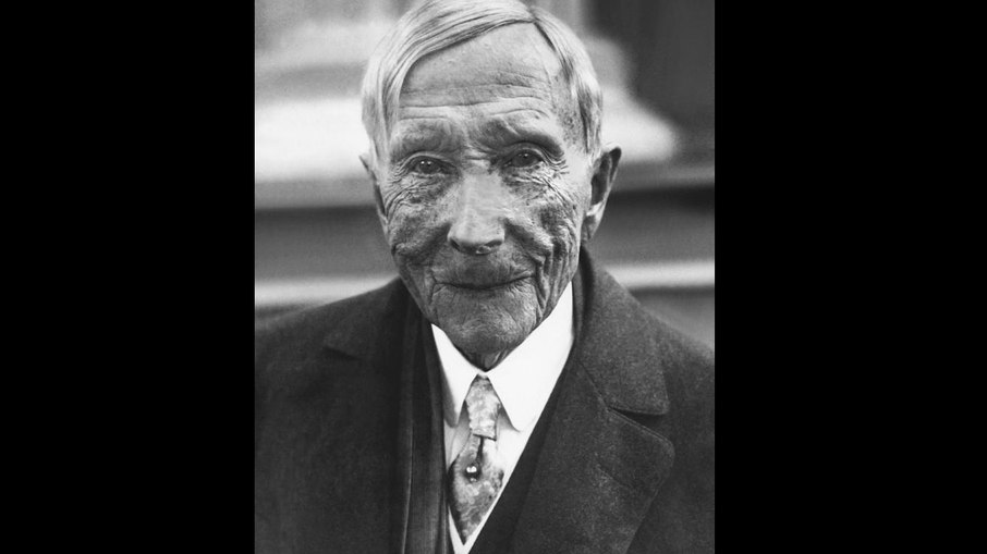 John D. Rockefeller com 88 anos em 1927.