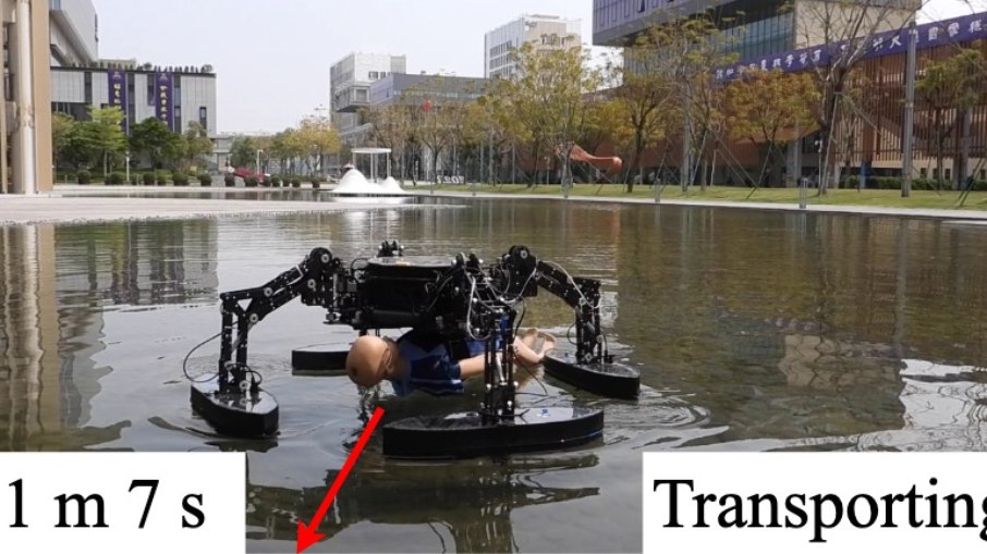 QuadBot USV - robô-aranha é projetado para localizar e resgatar pessoas na água