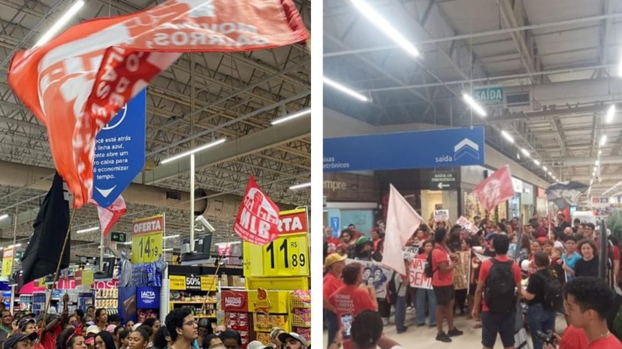 Manifestações aconteceram em várias unidades do Carrefour neste sábado