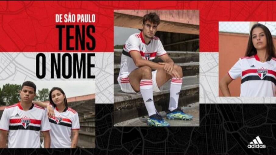 Anúncio do novo uniforme do São Paulo