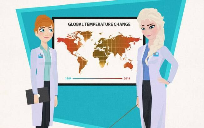 Elsa e Anna viraram meteorologistas e pesquisam mudanças climáticas