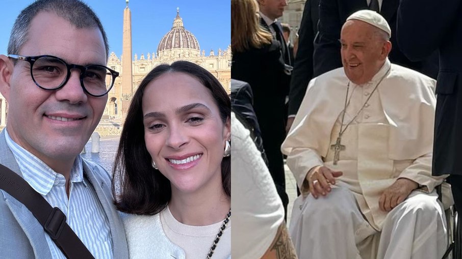 Juliano e Letícia Cazarré se encontram com o Papa nesta quarta-feira (22)
