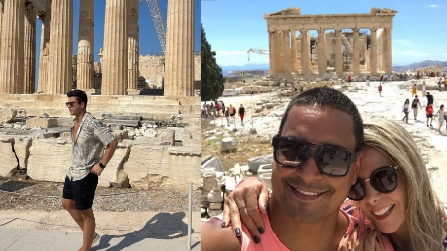O ator Ricky Tavares e o casal Xanddy e Carla Perez já visitaram a cidade grega de Atenas