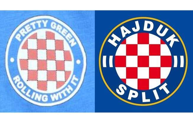 Emblema na marca de Liam Gallagher e o escudo do Hajduk Split. Parecidos?